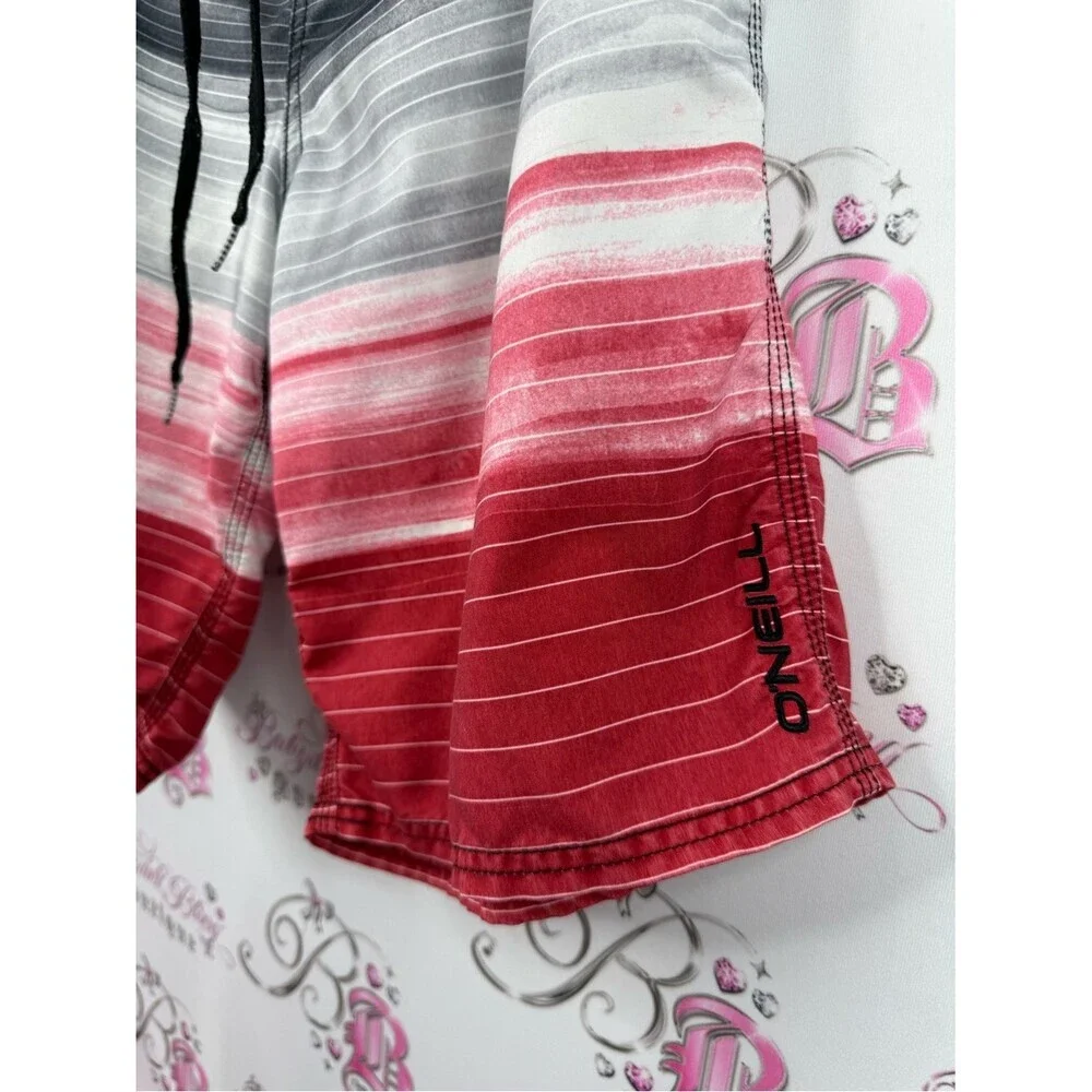 O'Neill shorts swim Ombre Black Gray White to Red Men's Swim Board Shorts